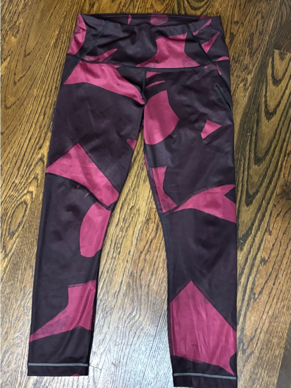 Lululemon Women's Fuchsia and Plum Abstract Ankle Leggings Regular Size 6